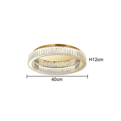 Modern Gold Crystal Ceiling Chandelier LED Living Room Light