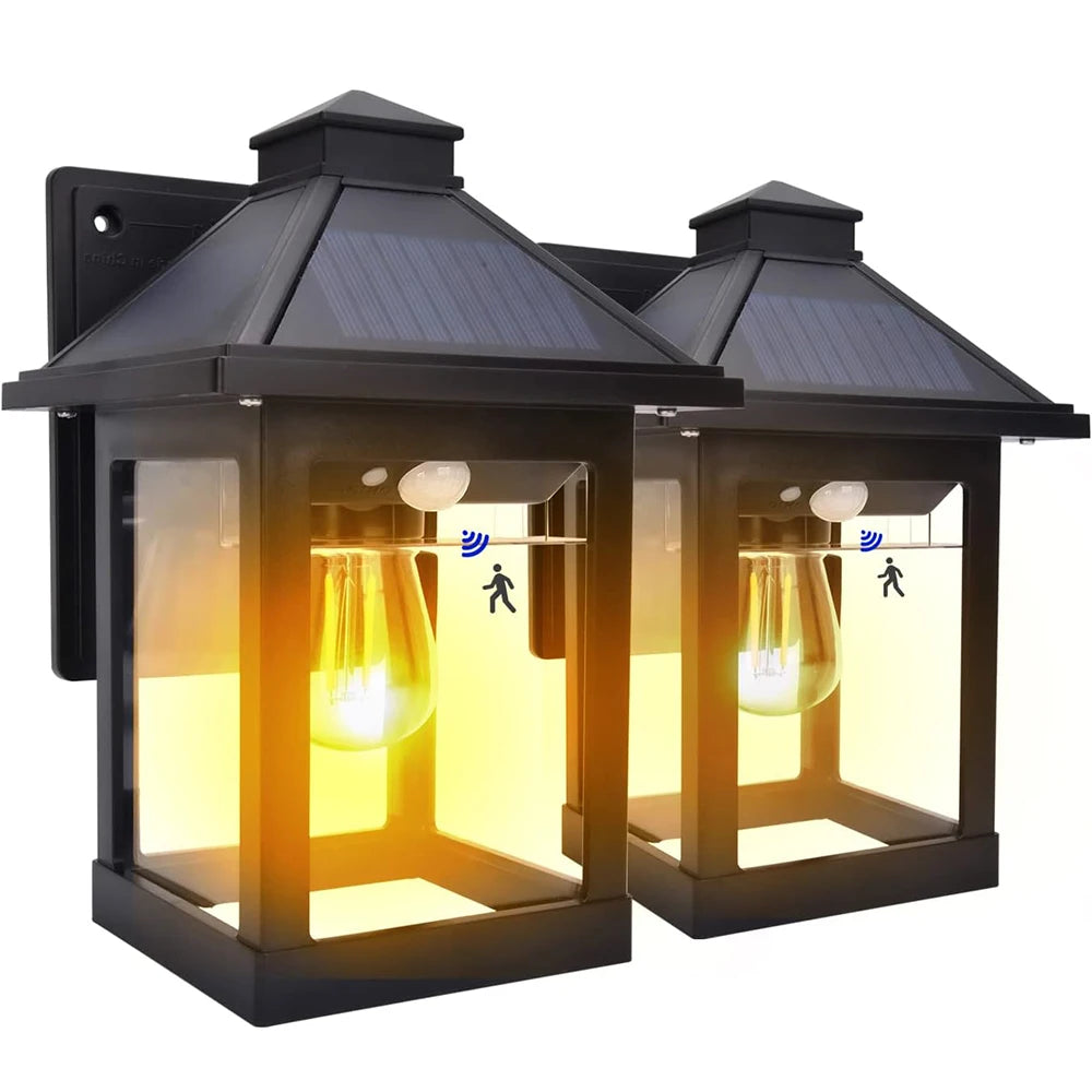 Solar Motion Sensor Wall Lanterns for Outdoor Security