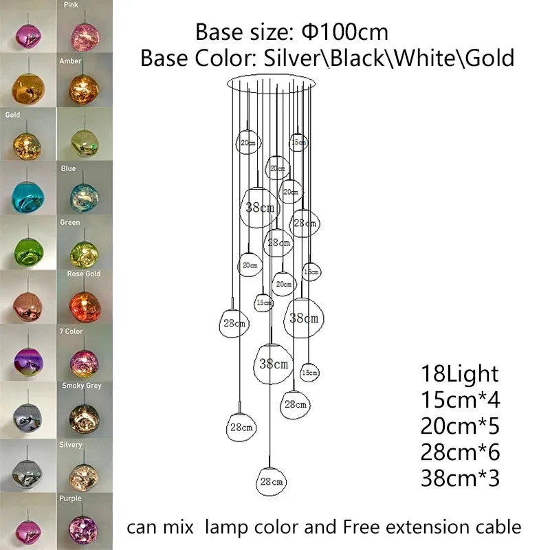 Nordic Lava LED Pendant Kitchen and Living Room Ceiling Lamp