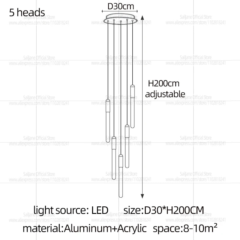 Modern Cylindrical LED Pendant Light for Dining Rooms