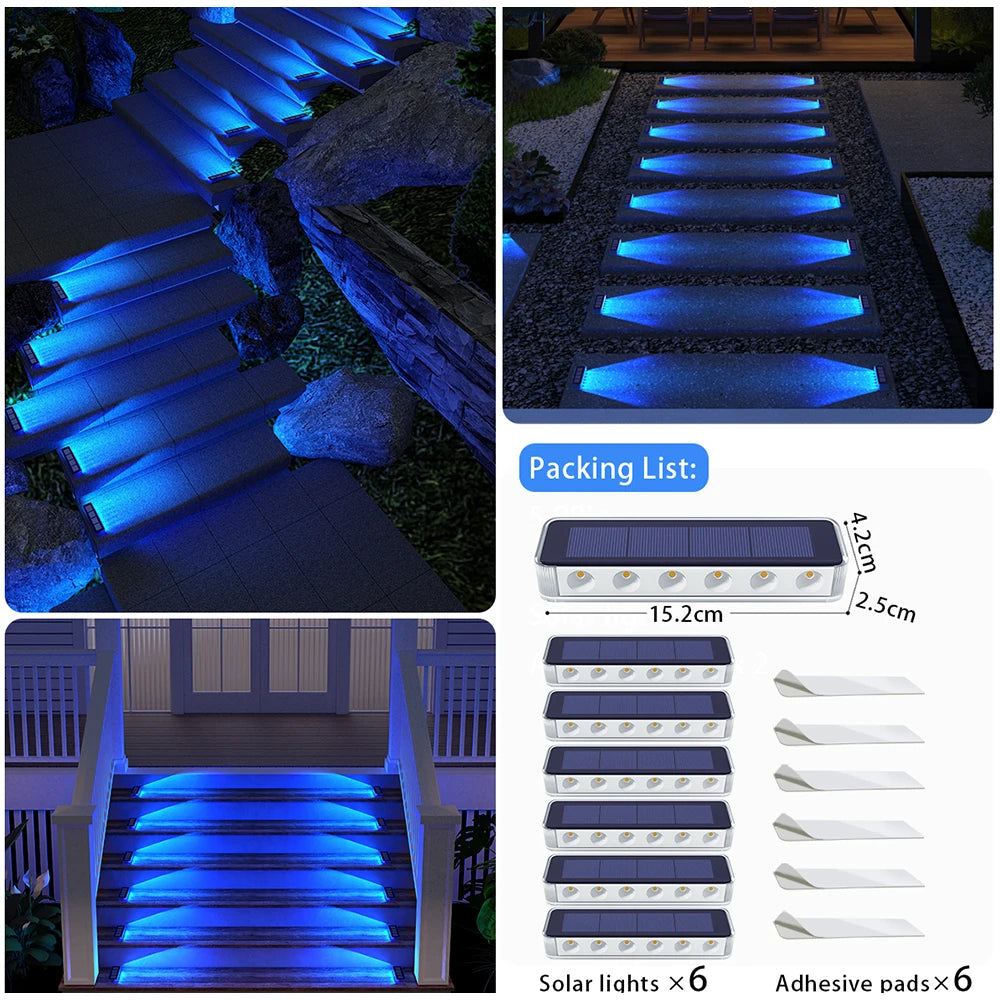 Solar LED Deck Step Lights for Outdoor Stairs