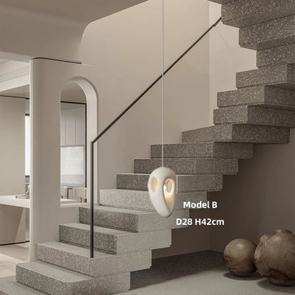 Wabi Sabi Pendant Chandelier for Staircase Lighting
