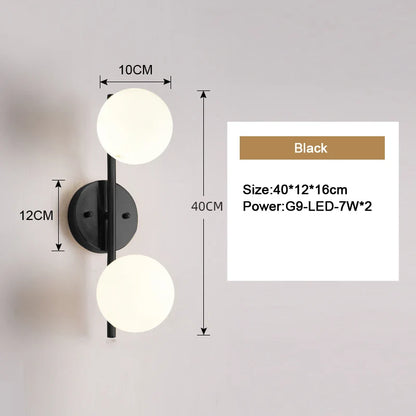 Nordic Glass Ball LED Wall Sconce for Modern Homes