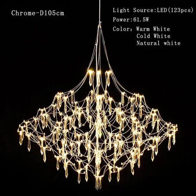 Firefly Crystal Chandelier Modern Living Room Ceiling Light