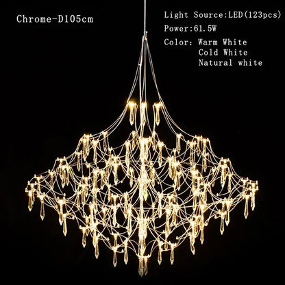 Firefly Crystal Chandelier Modern Living Room Ceiling Light