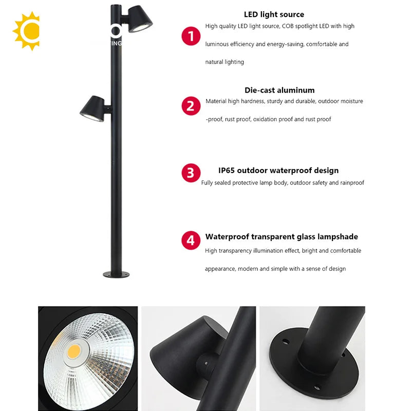 Rotating Outdoor LED Spotlight for Landscape Lighting