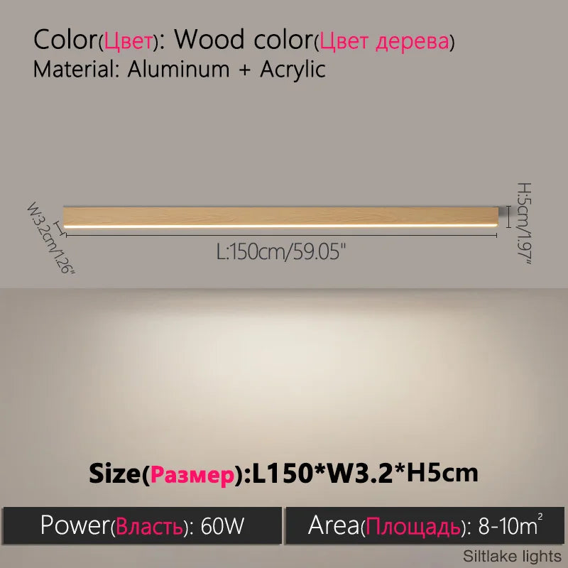 Modern Long Strip Ceiling Light for Kitchens and Hallways