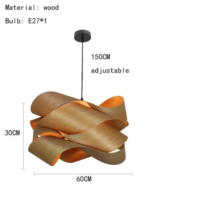 Wooden Pendant Lamp Southeast Asian Bedroom Restaurant Light