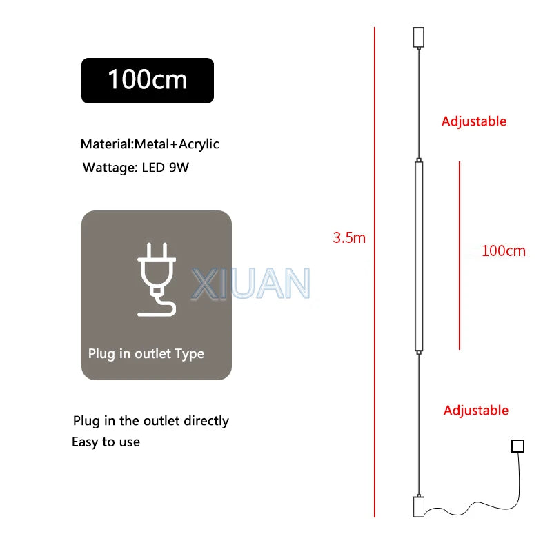 Modern LED Floor Lamp – Sleek Black Acrylic Light for Living Room & Bedroom