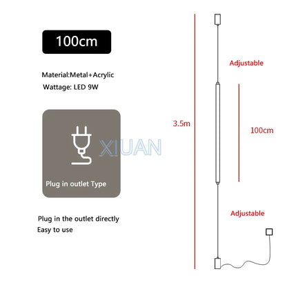 Modern LED Floor Lamp – Sleek Black Acrylic Light for Living Room & Bedroom