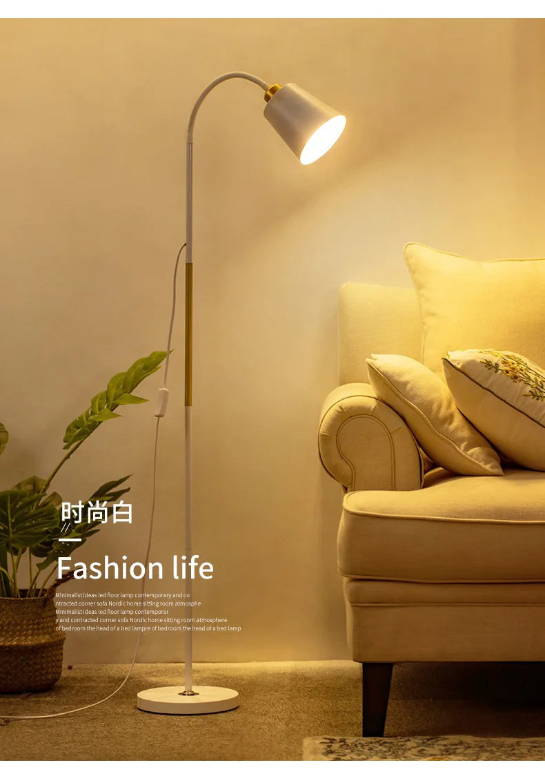 Adjustable LED Floor Lamp – Minimalist Iron Standing Reading Light