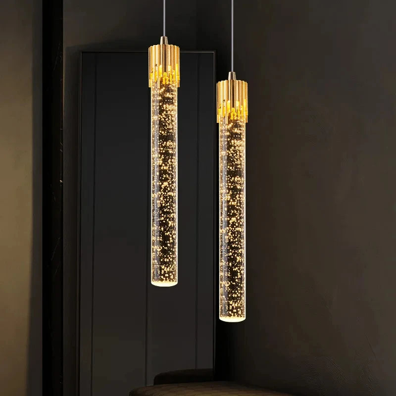 Nordic Crystal Pendant Light LED Bedroom Hanging Lamp