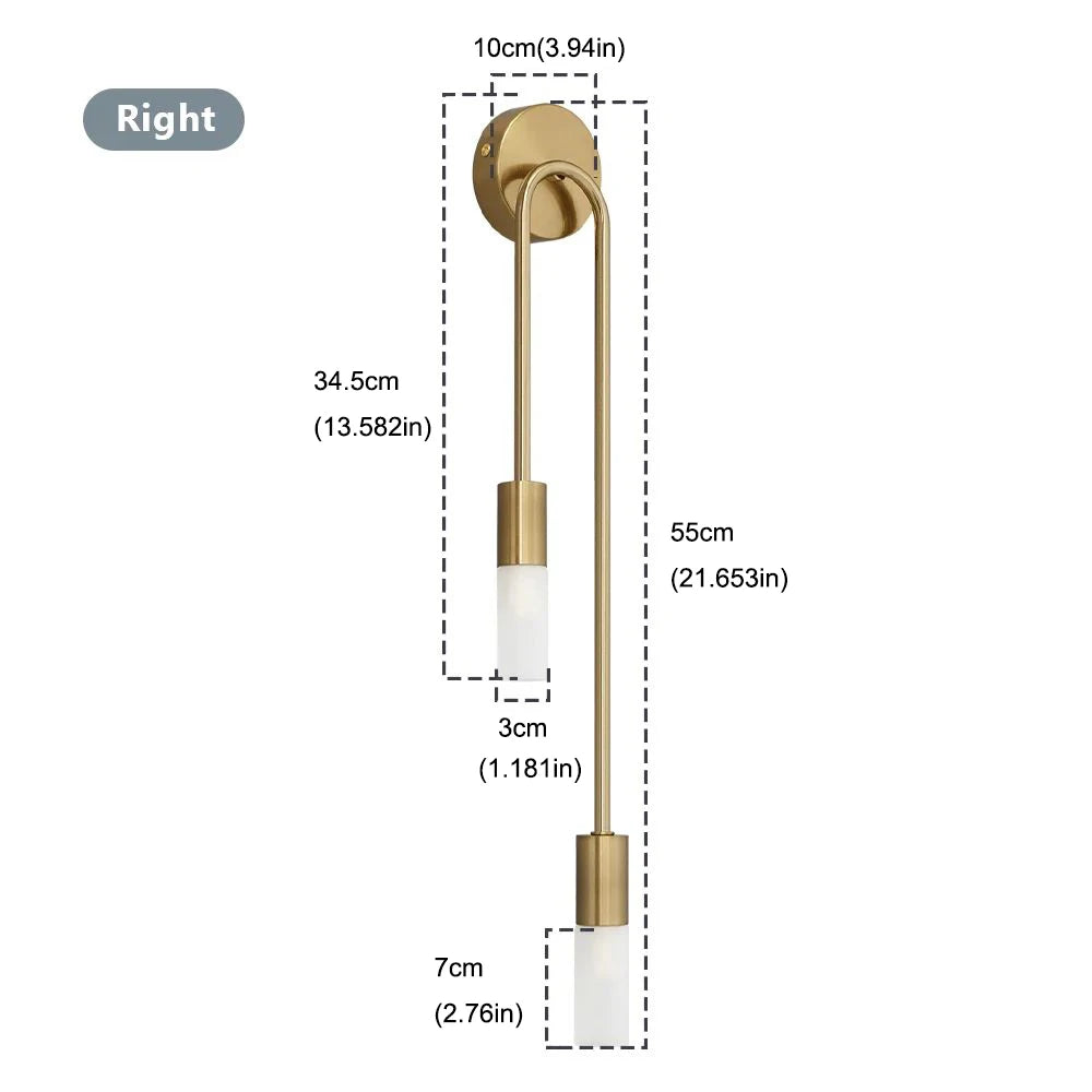 Nordic Luxury Wall Lamp LED Black Gold Bedroom Sconce
