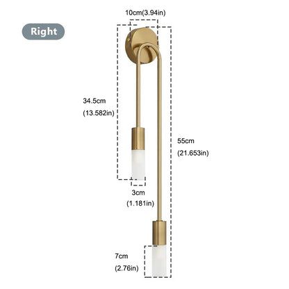 Nordic Luxury Wall Lamp LED Black Gold Bedroom Sconce