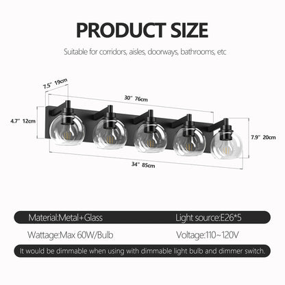 Modern Globe Vanity Light for Bathroom Mirrors
