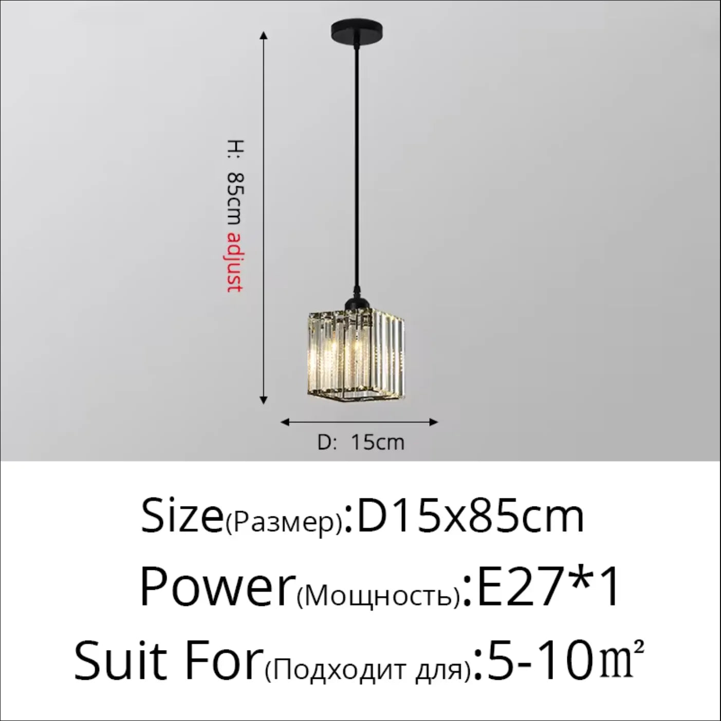 Modern Crystal Pendant Light K9 LED Living Room Ceiling Lamp