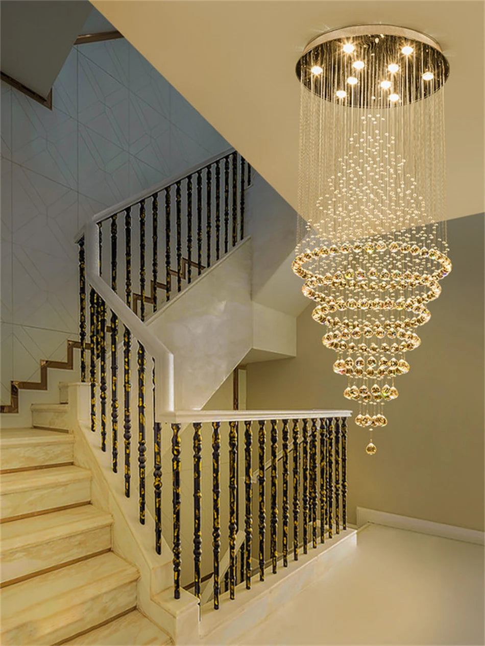 Luxury Circular Crystal Chandelier for Entryways