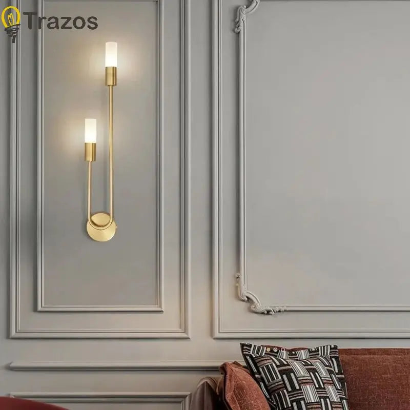 Nordic Luxury Wall Lamp LED Black Gold Bedroom Sconce