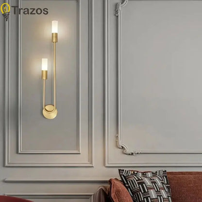 Nordic Luxury Wall Lamp LED Black Gold Bedroom Sconce