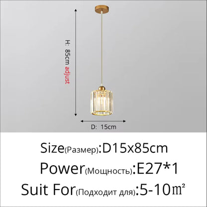 Modern Crystal Pendant Light K9 LED Living Room Ceiling Lamp