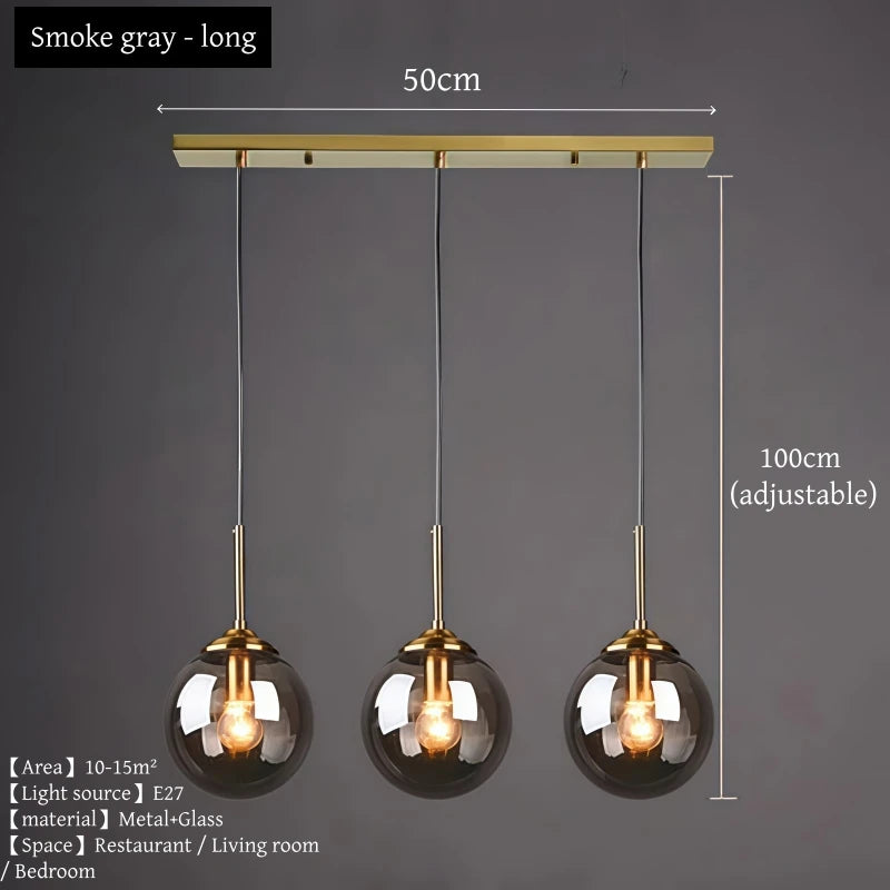 Modern Luxury Glass Pendant Light Nordic LED Hanging Lamp
