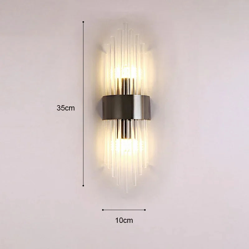 Luxury Gold LED Wall Lamp Modern Bedroom Living Room Light