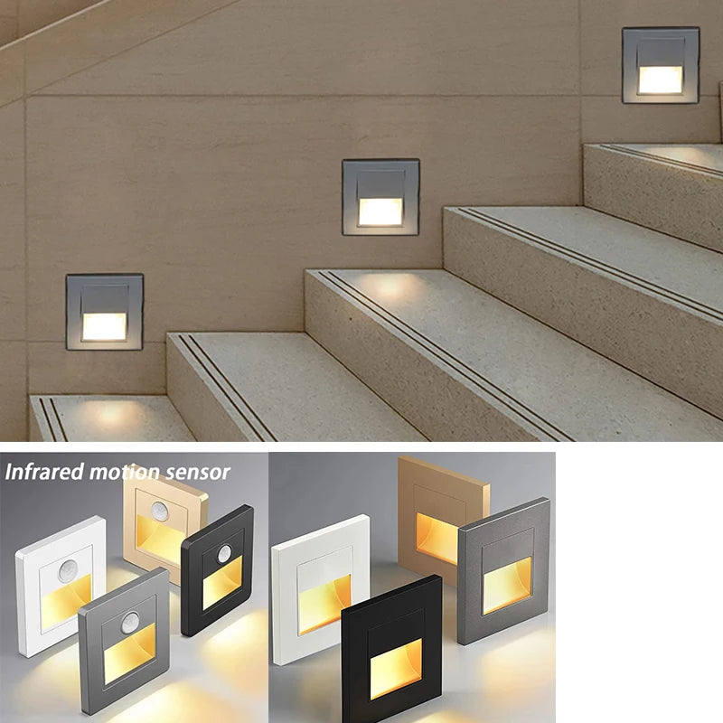 PIR Motion Sensor LED Night Light Staircase and Bedroom Lamp
