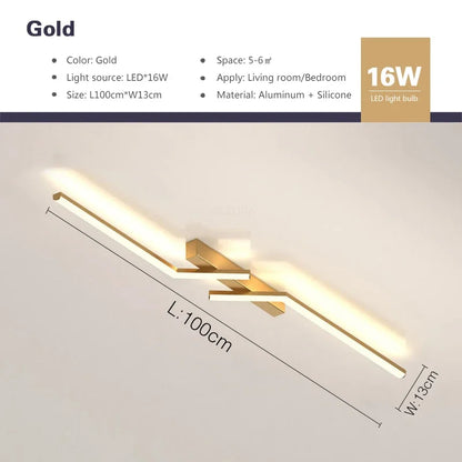 Modern LED Line Ceiling Light Living Room Dining Room Fixture