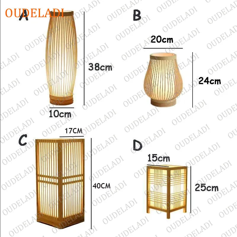 Japanese Bamboo Table Lamp – Zen Style Warm Bedside Lighting