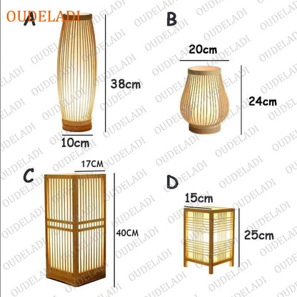 Japanese Bamboo Table Lamp – Zen Style Warm Bedside Lighting