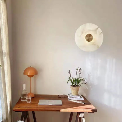 Modern Marble Brass LED Wall Sconce for Hallways