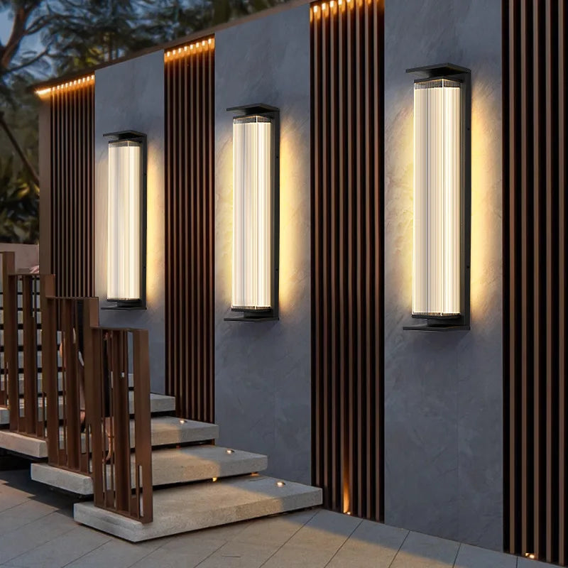 Outdoor Solar LED Wall Light Waterproof Porch Garden Lamp