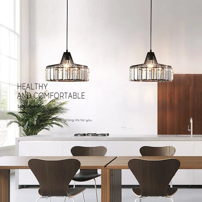 Nordic Crystal Pendant Light Kitchen Island Dining Room Lamp