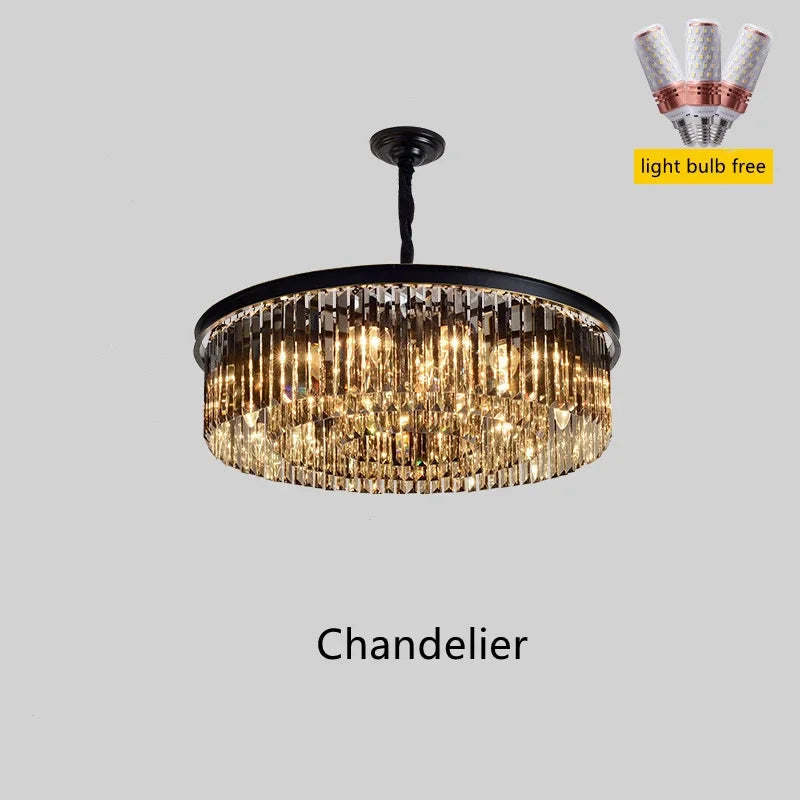 Nordic Crystal Chandelier Modern LED Bedroom Living Room Light