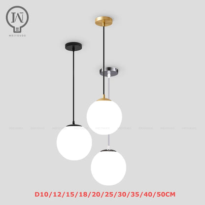 Glass Ball Pendant Light Modern Bar Restaurant Hanging Lamp