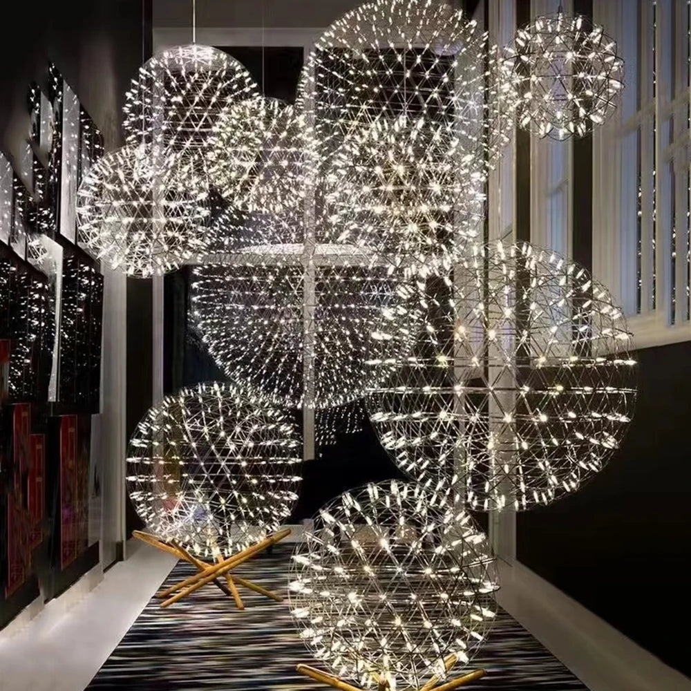 Modern Firework Ball LED Chandelier for Living Rooms