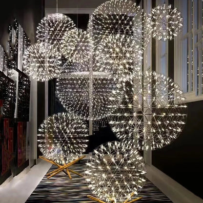 Modern Firework Ball LED Chandelier for Living Rooms