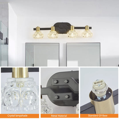 Vintage Crystal Wall Sconce for Bathrooms and Hallways