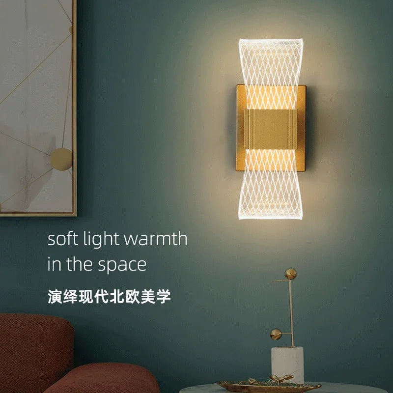 Nordic LED Wall Lamp Modern Bedroom Living Room Sconce