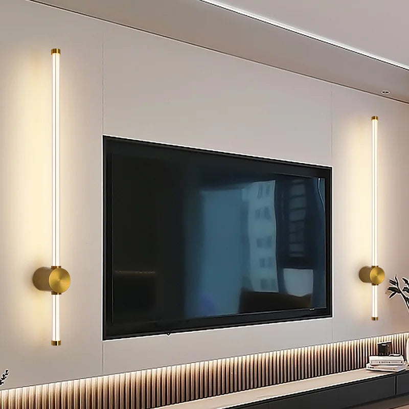 Modern LED Wall Sconce Copper Acrylic Indoor Wall Lamp