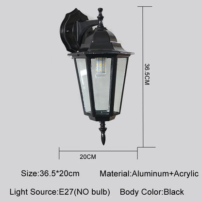 Vintage Waterproof Outdoor Wall Lantern for Porches