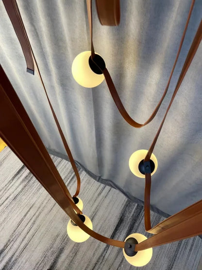Nordic Leather Strap Chandelier for Modern Interiors