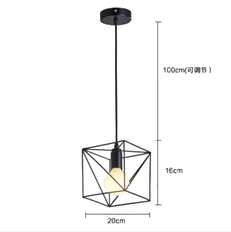 Vintage Iron Pendant Lamp Retro Restaurant Ceiling Light