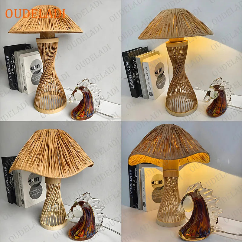 Japanese Bamboo Table Lamp – Zen Style Warm Bedside Lighting