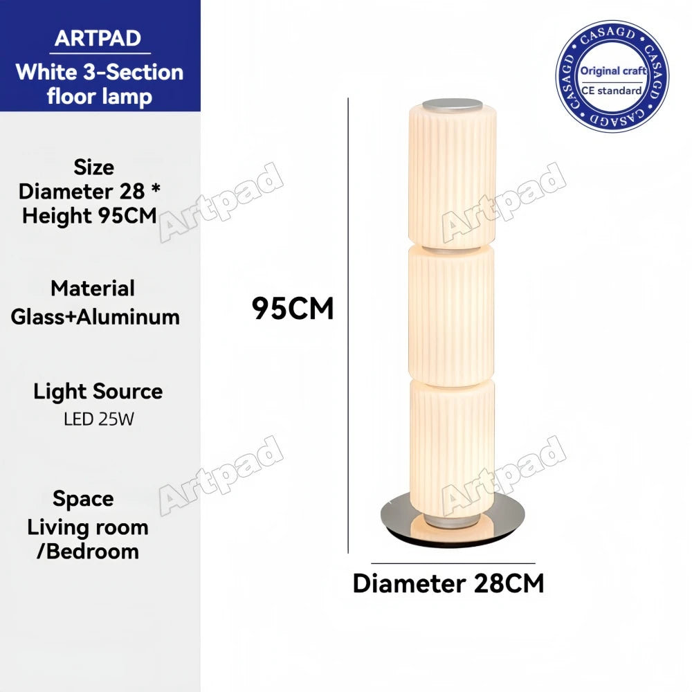 Nordic Glass Floor Lamp – Designer LED Standing Light for Home Decor