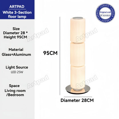 Nordic Glass Floor Lamp – Designer LED Standing Light for Home Decor
