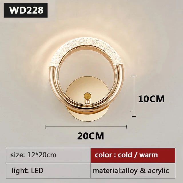 Modern Nordic Wall Lamp Acrylic Bedroom Living Room Light