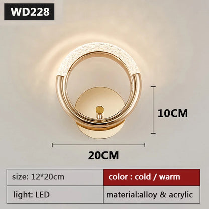 Modern Nordic Wall Lamp Acrylic Bedroom Living Room Light