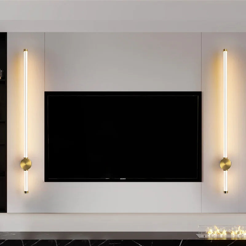 Modern LED Wall Sconce Copper Acrylic Indoor Wall Lamp