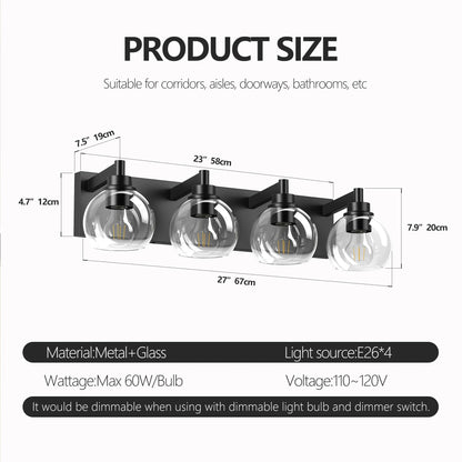 Modern Globe Vanity Light for Bathroom Mirrors